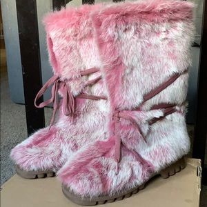 Rabbit fur boots